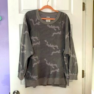 American Eagle Distressed Camo Sweatshirt